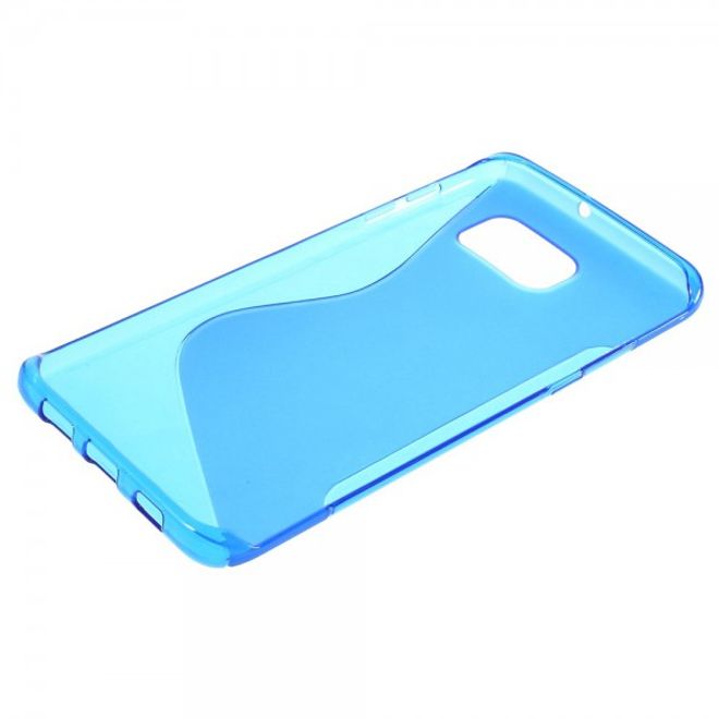 Galaxy S6 Edge Plus Elastisches Plastik Case S-Shape - blau