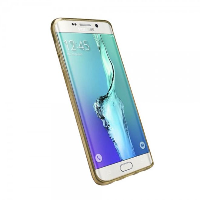 Galaxy S6 Edge Plus Lenuo Lotto Series Dünnes, elastisches Plastik Case - braun