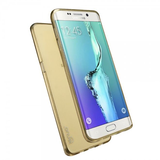 Galaxy S6 Edge Plus Lenuo Lotto Series Dünnes, elastisches Plastik Case - braun