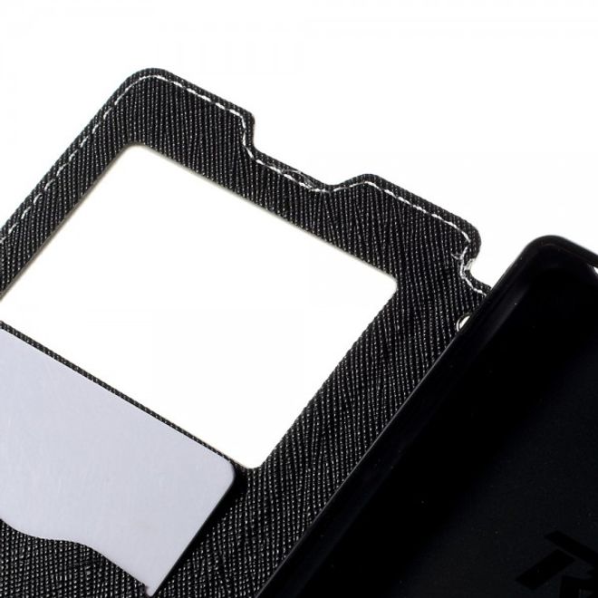 Sony Xperia Z5 Roar Korea Diary View Leder Flip Case mit kleinem Fenster - weiss