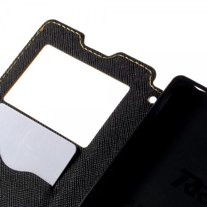 Sony Xperia Z5 Roar Korea Diary View Leder Flip Case mit kleinem Fenster - gelb