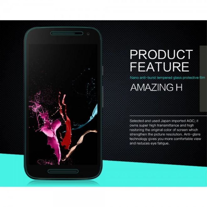 Motorola Moto G (3 Gen) Glas Anti-Explosions Schutzfolie aus gehärtetem von Nillkin mit Stärke H
