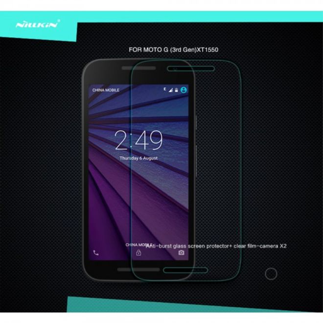 Motorola Moto G (3 Gen) Glas Anti-Explosions Schutzfolie aus gehärtetem von Nillkin mit Stärke H+