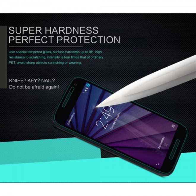 Motorola Moto G (3 Gen) Glas Anti-Explosions Schutzfolie aus gehärtetem von Nillkin mit Stärke H+