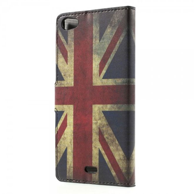 Wiko Highway Pure 4G Leder Case mit UK Flagge retro-style