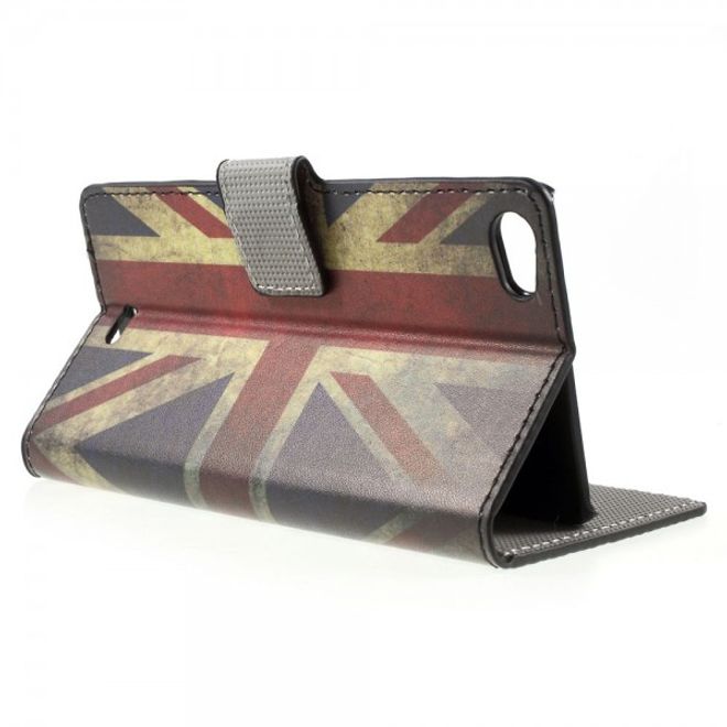 Wiko Highway Pure 4G Leder Case mit UK Flagge retro-style