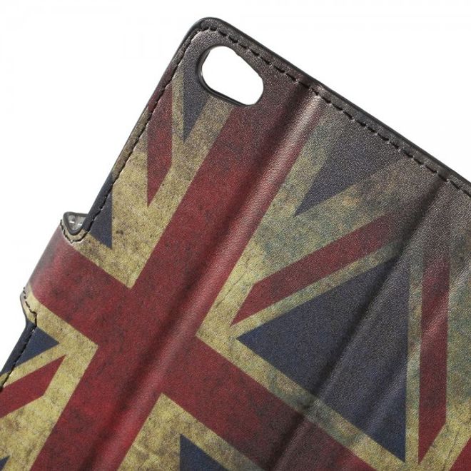 Wiko Highway Pure 4G Leder Case mit UK Flagge retro-style
