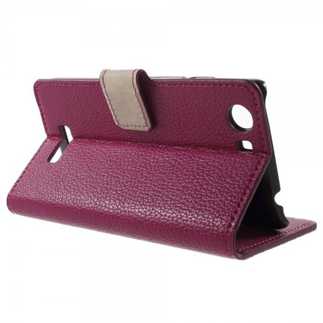 Wiko Bloom 2 Leder Flip Case mit Litchitextur und Standfunktion - rosa