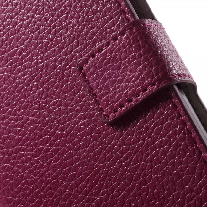 Wiko Bloom 2 Leder Flip Case mit Litchitextur und Standfunktion - rosa