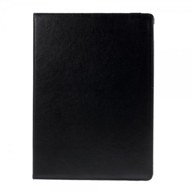 Étui en cuir rotatif à 360° pour iPad Pro 12,9 pouces avec sangle élastique - Noir