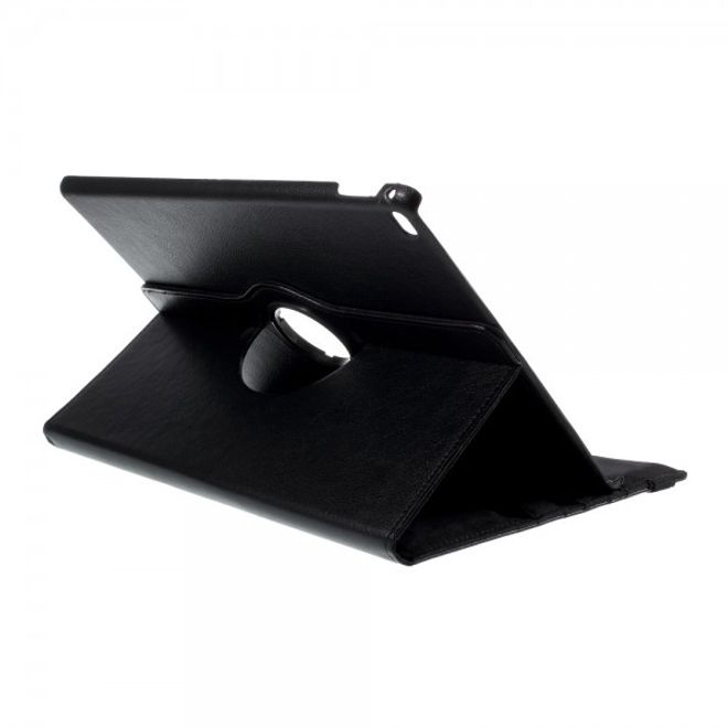 Étui en cuir rotatif à 360° pour iPad Pro 12,9 pouces avec sangle élastique - Noir