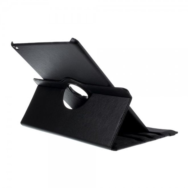 Étui en cuir rotatif à 360° pour iPad Pro 12,9 pouces avec sangle élastique - Noir