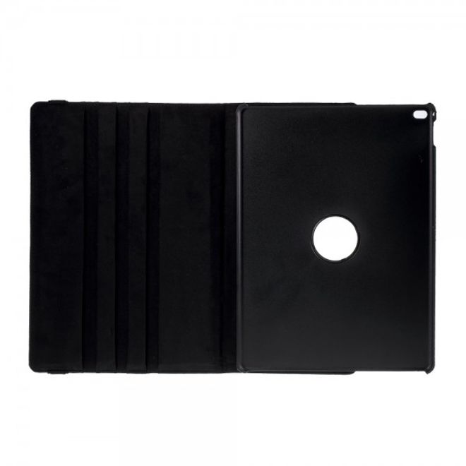 Étui en cuir rotatif à 360° pour iPad Pro 12,9 pouces avec sangle élastique - Noir