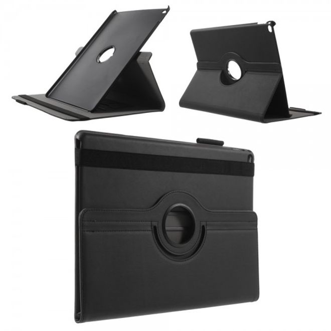 Étui intelligent en cuir pour iPad Pro 12,9 pouces, avec texture textile et fonction support - noir
