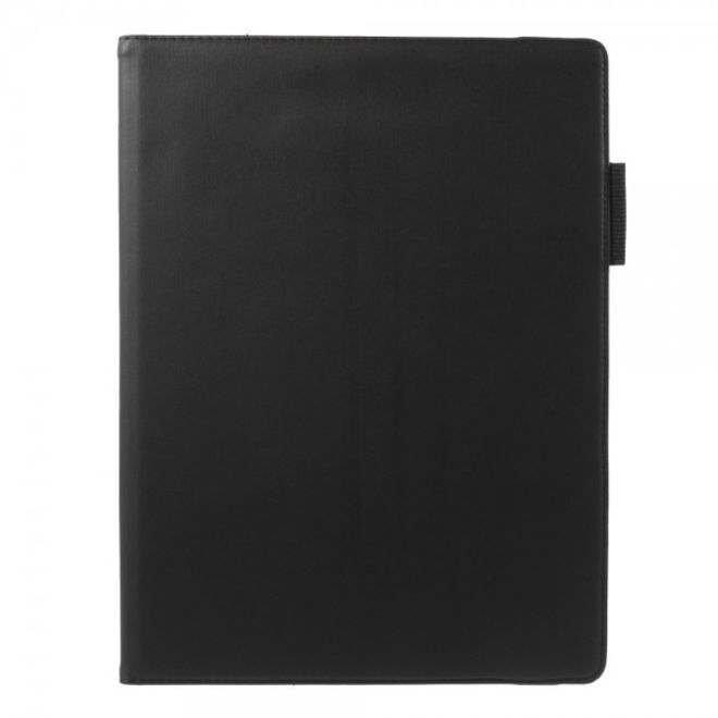 Étui intelligent en cuir pour iPad Pro 12,9 pouces, avec texture textile et fonction support - noir