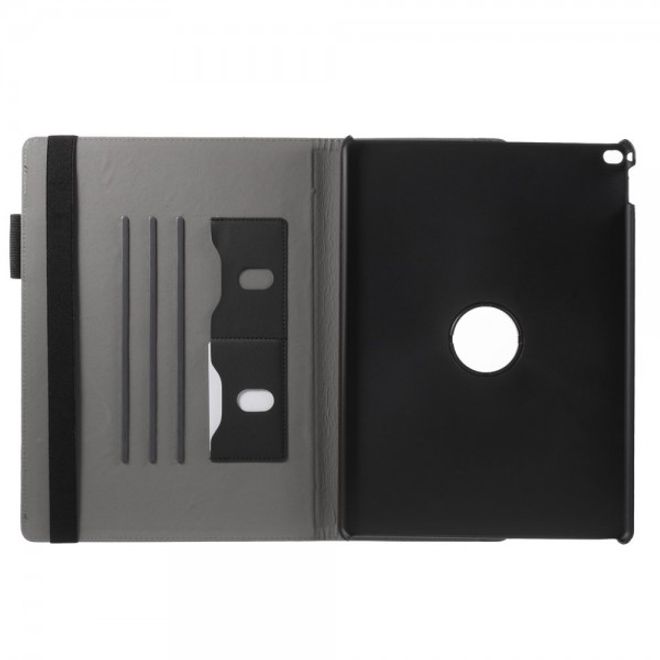 Étui intelligent en cuir pour iPad Pro 12,9 pouces, avec texture textile et fonction support - noir