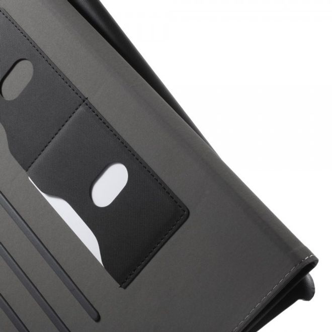 Étui intelligent en cuir pour iPad Pro 12,9 pouces, avec texture textile et fonction support - noir