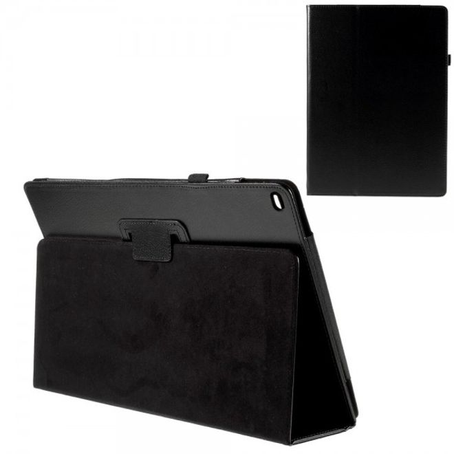 iPad Pro 12.9 Schutzhülle - Leder Bookcover mit Standfunktion - schwarz