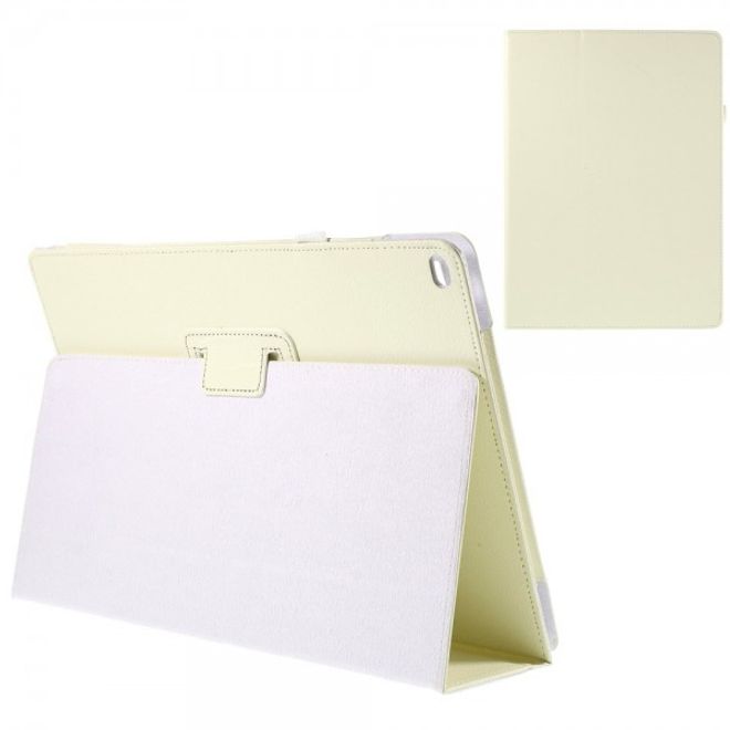 iPad Pro 12.9 Klassisches Leder Case mit Litchitextur und Standfunktion - weiss