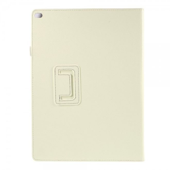 iPad Pro 12.9 Klassisches Leder Case mit Litchitextur und Standfunktion - weiss
