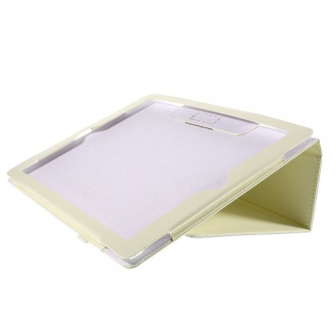 iPad Pro 12.9 Klassisches Leder Case mit Litchitextur und Standfunktion - weiss