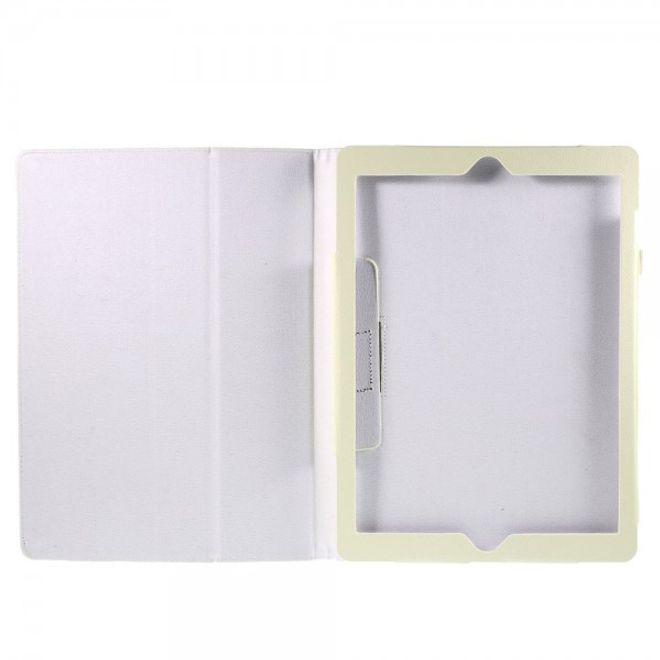 iPad Pro 12.9 Klassisches Leder Case mit Litchitextur und Standfunktion - weiss
