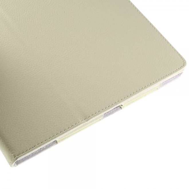 iPad Pro 12.9 Klassisches Leder Case mit Litchitextur und Standfunktion - weiss