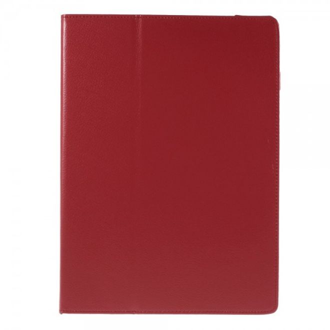 iPad Pro 12.9 Klassisches Leder Case mit Litchitextur und Standfunktion - rot