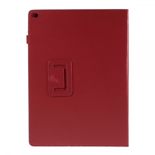 iPad Pro 12.9 Klassisches Leder Case mit Litchitextur und Standfunktion - rot