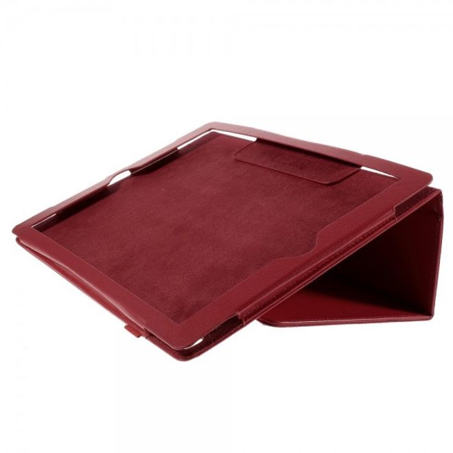 iPad Pro 12.9 Klassisches Leder Case mit Litchitextur und Standfunktion - rot