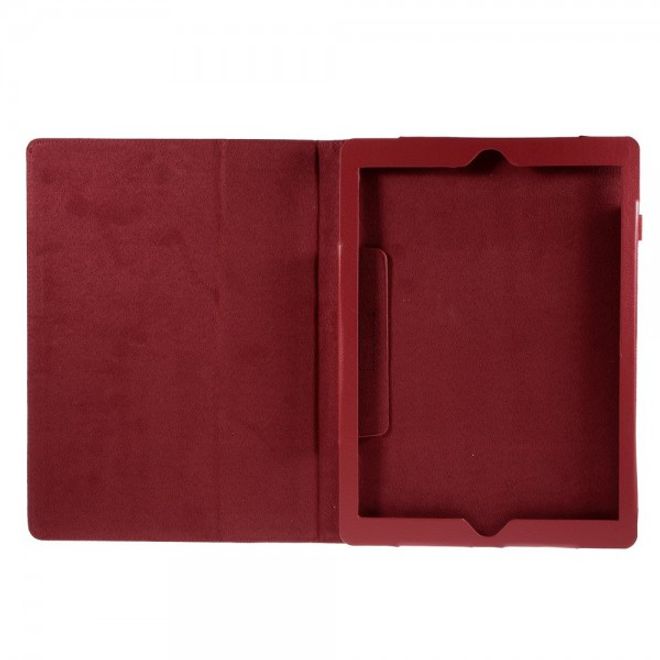 iPad Pro 12.9 Klassisches Leder Case mit Litchitextur und Standfunktion - rot