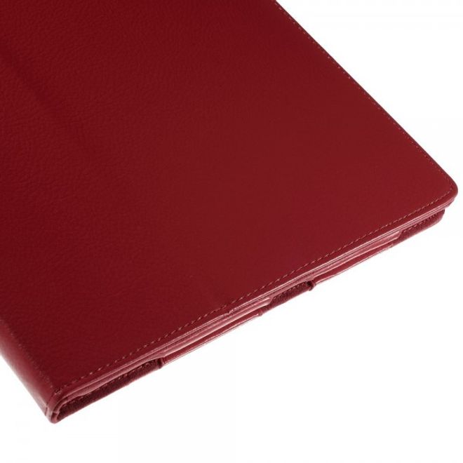 iPad Pro 12.9 Klassisches Leder Case mit Litchitextur und Standfunktion - rot