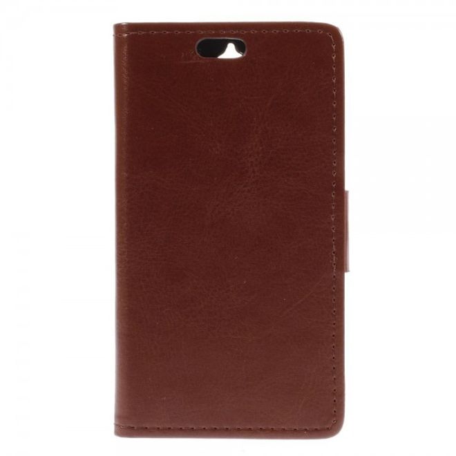Alcatel One Touch Idol 2 Mini Schickes Crazy Horse Leder Case - braun
