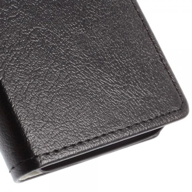 Alcatel One Touch Idol 2 Mini Schickes Leder Case mit Litchitextur und Standfunktion - schwarz