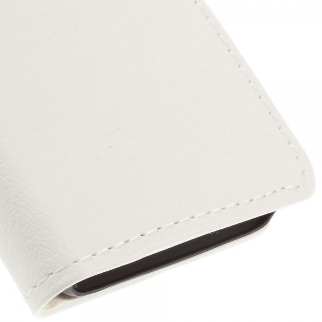 Alcatel One Touch Idol 2 Mini Schickes Leder Case mit Litchitextur und Standfunktion - weiss