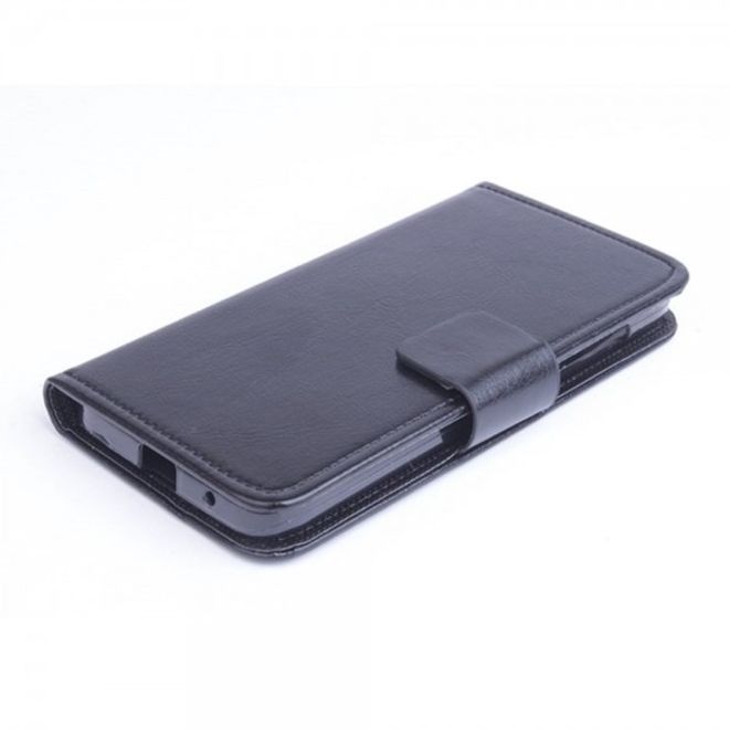 Alcatel One Touch Idol 2 Mini Crazy Horse Leder Case - schwarz