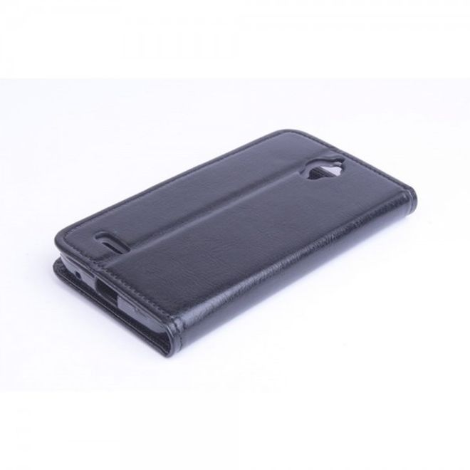 Alcatel One Touch Idol 2 Mini Crazy Horse Leder Case - schwarz