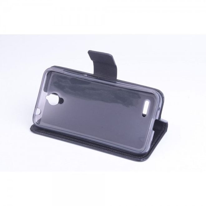 Alcatel One Touch Idol 2 Mini Crazy Horse Leder Case - schwarz
