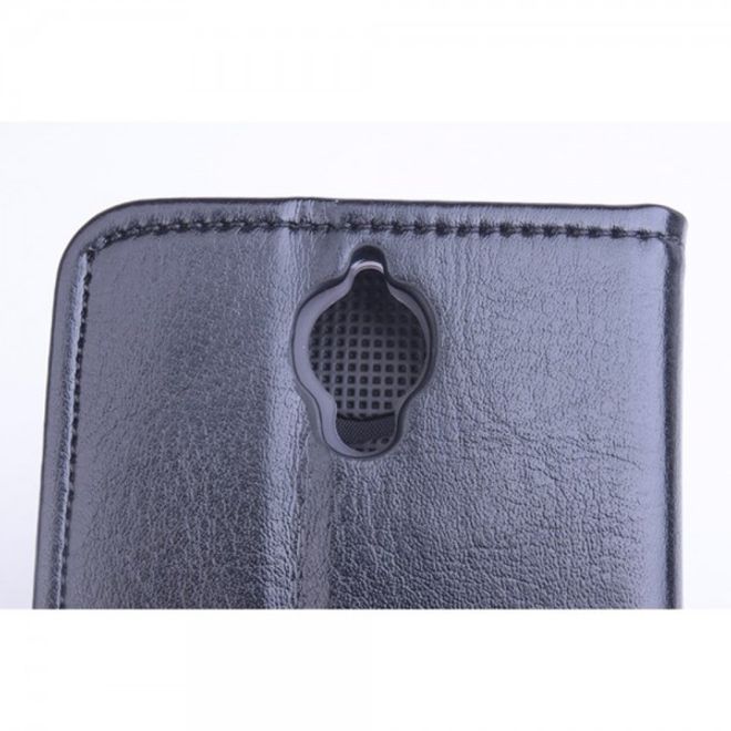 Alcatel One Touch Idol 2 Mini Crazy Horse Leder Case - schwarz