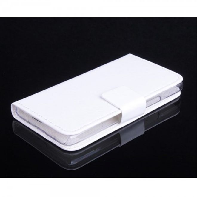 Alcatel One Touch Idol 2 Mini Crazy Horse Leder Case - weiss
