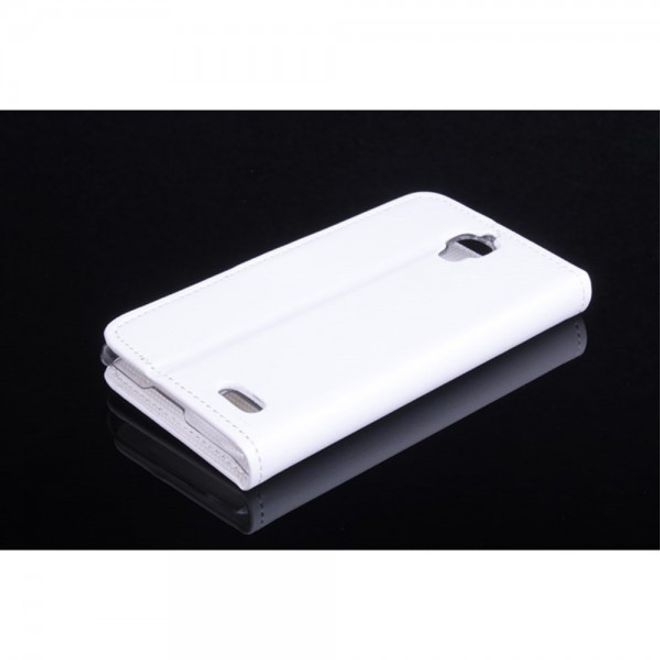 Alcatel One Touch Idol 2 Mini Crazy Horse Leder Case - weiss