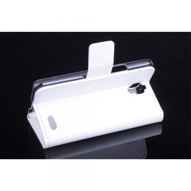 Alcatel One Touch Idol 2 Mini Crazy Horse Leder Case - weiss