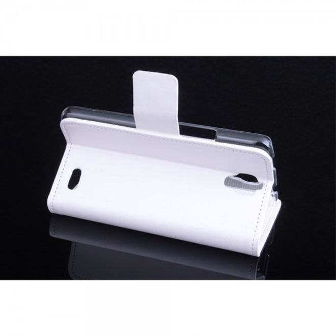 Alcatel One Touch Idol 2 Mini Crazy Horse Leder Case - weiss