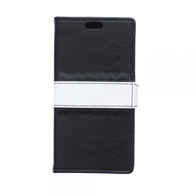 Alcatel One Touch Idol 3 4.7 Zweifarbiges Crazy Horse Leder Case - schwarz