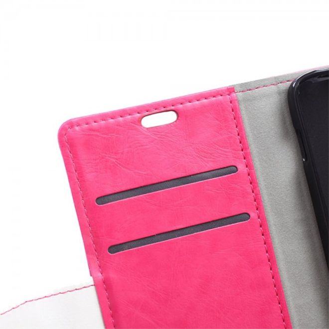 Alcatel One Touch Idol 3 4.7 Zweifarbiges Crazy Horse Leder Case - rosa