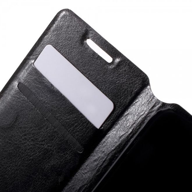 Alcatel One Touch Idol 3 4.7 Klassisches Leder Case mit Standfunktion - schwarz