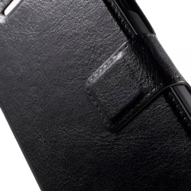Alcatel One Touch Idol 3 4.7 Klassisches Leder Case mit Standfunktion - schwarz