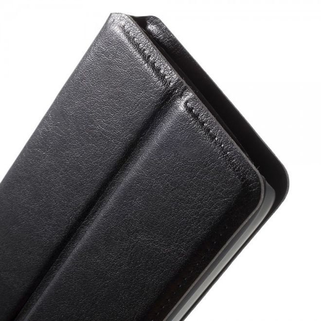 Alcatel One Touch Idol 3 4.7 Klassisches Leder Case mit Standfunktion - schwarz