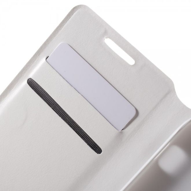 Alcatel One Touch Idol 3 4.7 Klassisches Leder Case mit Standfunktion - weiss