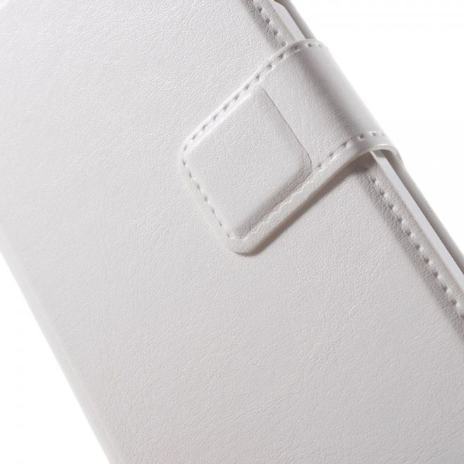 Alcatel One Touch Idol 3 4.7 Klassisches Leder Case mit Standfunktion - weiss